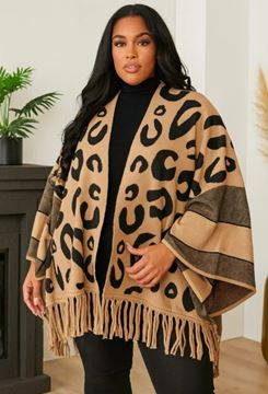 Picture of CURVY GIRL CASHMERE JACKET WITH LEOPARD PRINT